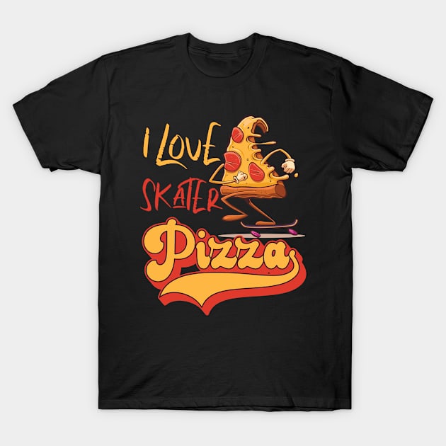 I Love Pizza Skater T-Shirt by Promen Shirts